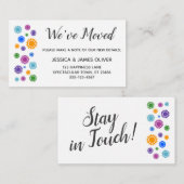 「引っ越しました」カードをサンシャイン付きカラフルに挿入 エンクロージャーカード (正面/裏面)