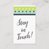 「引っ越しました」カード(ライム、青、濃い灰色) 名刺 (裏面)