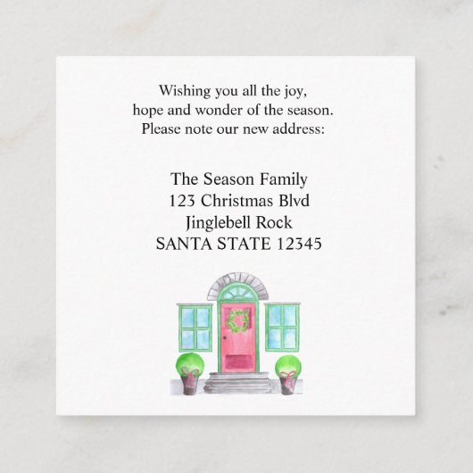 引っ越しました! クリスマスの家 エンクロージャーカード (裏面)