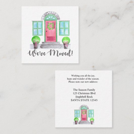 引っ越しました! クリスマスの家 エンクロージャーカード (正面/裏面)