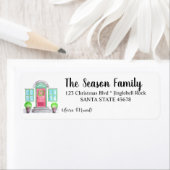 引っ越しました!クリスマスホーム ラベル (インサイチュ)