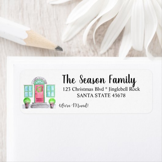 引っ越しました!クリスマスホーム ラベル (インサイチュ)