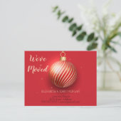 引っ越しました，クリスマスボール，新しいアドレス 案内ポストカード (スタンド正面)