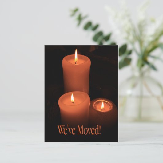 引っ越しました!    クリスマス非常に熱い蝋燭の ポストカード (スタンド正面)