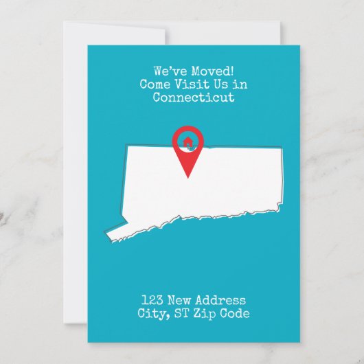 引っ越しました!コネチッ来ト州の米国訪問 案内状 (正面)
