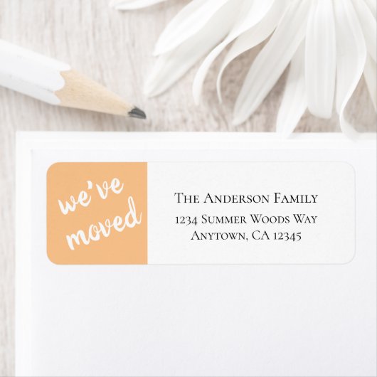 引っ越しました |コーラルモダン差出人住所ラベル ラベル (インサイチュ)