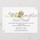 引っ越しました!ゴールデンレトリバーパピーの発表 案内状 (正面/裏面)