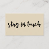 "引っ越しました"シンプルはっきりしたタイポグラフィ、ベージュカード 名刺 (裏面)