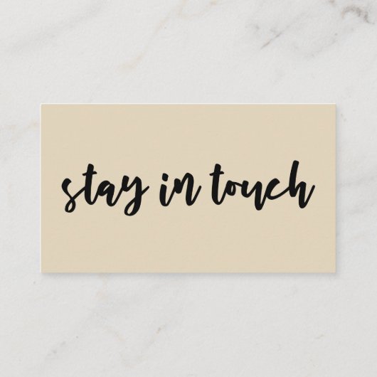 "引っ越しました"シンプルはっきりしたタイポグラフィ、ベージュカード 名刺 (裏面)