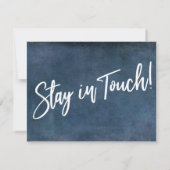 「引っ越しました」タイポグラフィグランジ海軍発表 招待状 (裏面)