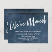 「引っ越しました」タイポグラフィグランジ海軍発表 招待状 (正面/裏面)