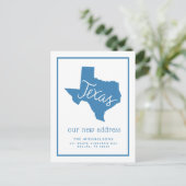 引っ越しました |テキサス州タイポグラフィ シーズンポストカード (スタンド正面)