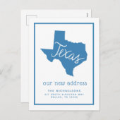 引っ越しました |テキサス州タイポグラフィ シーズンポストカード (正面/裏面)