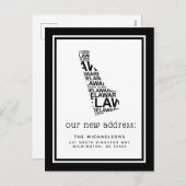 引っ越しました |デラウェアタイポグラフィ シーズンポストカード (正面/裏面)