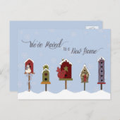 引っ越しました、ニューアドレスウィンターバードハウス&フラグ 案内ポストカード (正面/裏面)