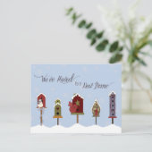 引っ越しました、ニューアドレスウィンターバードハウス&フラグ 案内ポストカード (スタンド正面)