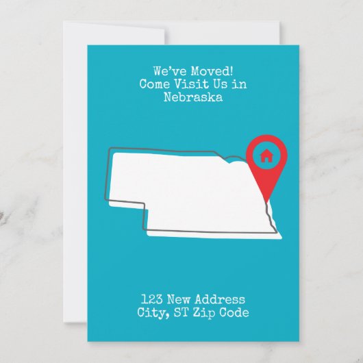 引っ越しました!ネブ来ラスカ州を訪問 案内状 (正面)