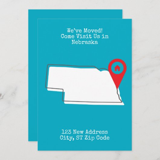 引っ越しました!ネブ来ラスカ州を訪問 案内状 (正面/裏面)