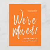 引っ越しました |パンプキミニマルンオレンジの新しい住所 ポストカード (正面)