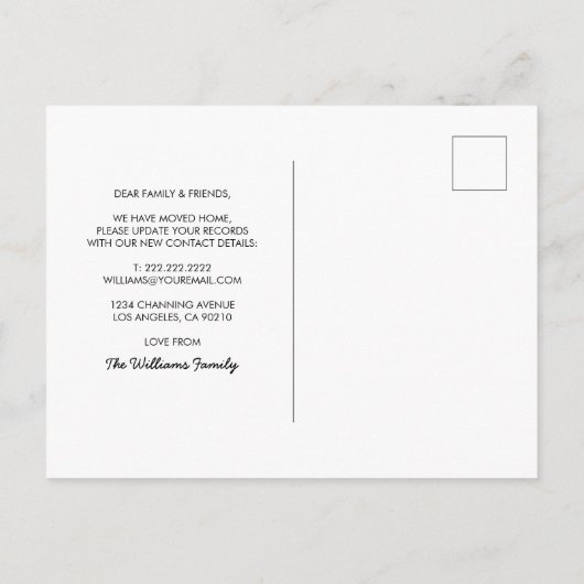 引っ越しました |ビーチ海の新しいホーム 案内ポストカード (裏面)