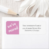 引っ越しました |ピンクモダン差出人住所ラベル ラベル (インサイチュ)
