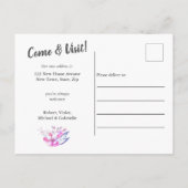 引っ越しました – フルブリード写真とメカスタムッセージ 案内ポストカード (裏面)