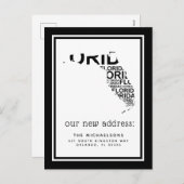 引っ越しました |フロリダタイポグラフィ シーズンポストカード (正面/裏面)