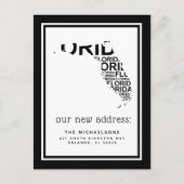 引っ越しました |フロリダタイポグラフィ シーズンポストカード (正面)