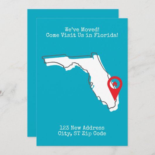 引っ越しました!フロリ来ダで米国を訪問 案内状 (正面/裏面)