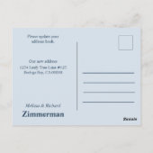 引っ越しました・ブルー・フローラ・ムービング ポストカード (裏面)