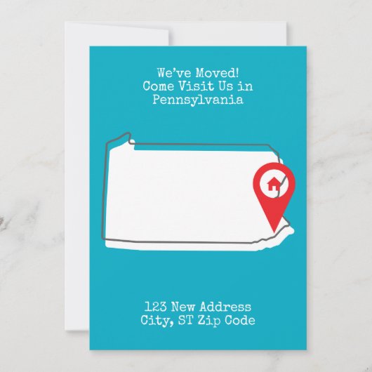 引っ越しました!ペンシルバ来ニア州を訪問 案内状 (正面)