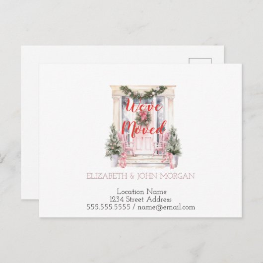 引っ越しました,ホリデイドア,新しいアドレス 案内ポストカード (正面/裏面)