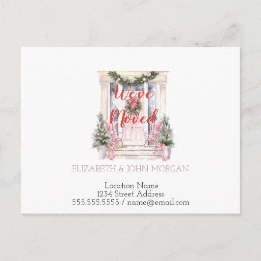 引っ越しました，ホリデイドア，新しいアドレス 案内ポストカード (正面)