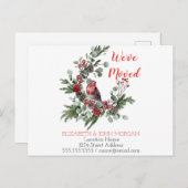 引っ越しました，ホリデーリースレッド（鳥）ショウジョウコウカンチョウ 案内ポストカード (正面/裏面)