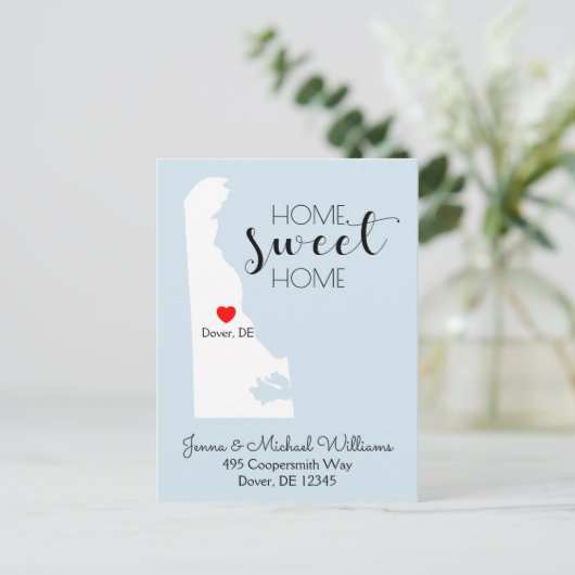 引っ越しました |ホームスイートホームデラウェア 案内ポストカード (スタンド正面)