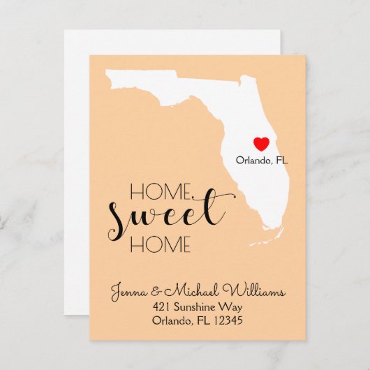 引っ越しました | ホームスイートホームフロリダ 案内ポストカード (正面/裏面)