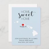引っ越しました | ホームスウィートホームハワイ 案内ポストカード (正面/裏面)