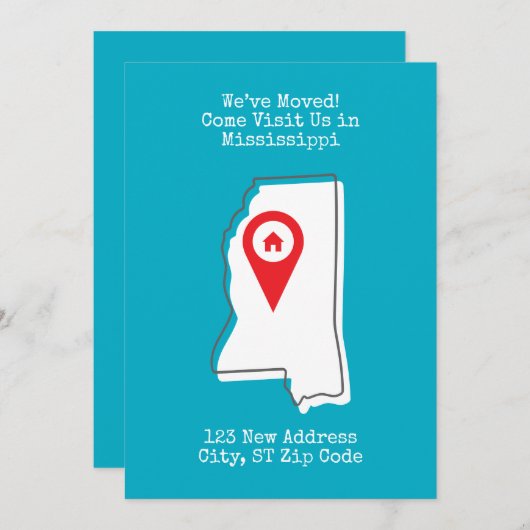 引っ越しました!ミシシ来ッピーの米国を訪問 案内状 (正面/裏面)