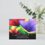 引っ越しました・ムービング・アナウ絵画ンス・バタフライ ポストカード (スタンド正面)