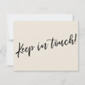 "引っ越しました"モダン手書きクリームカード 招待状 (裏面)