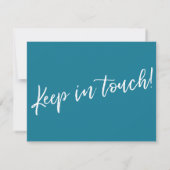 "引っ越しました"モダン手書きモザイク青カード 招待状 (裏面)