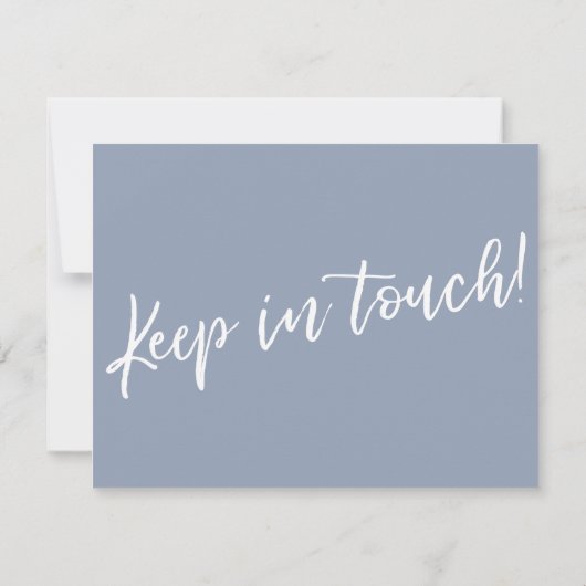 "引っ越しました"モダン手書き埃の青いカード 招待状 (裏面)