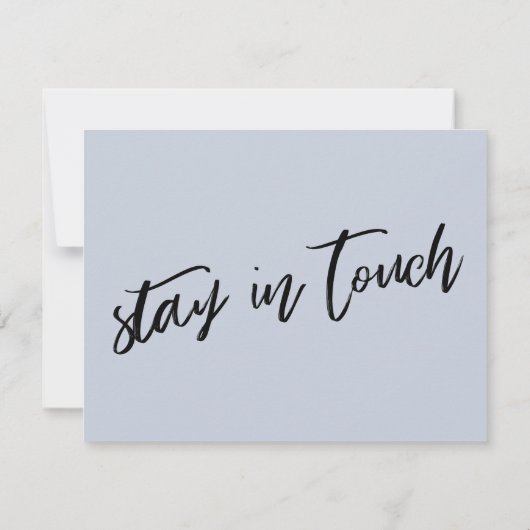 "引っ越しました"モダン手書き埃の青いカード 招待状 (裏面)