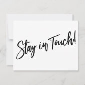 "引っ越しました"モダン手書き白黒カード 招待状 (裏面)