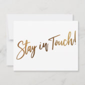 "引っ越しました"モダン手書き金ゴールド型カード 招待状 (裏面)