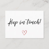 "引っ越しました"モダン手書き、赤いハートカード 名刺 (裏面)