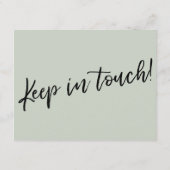 "引っ越しました"モダン手書きSageグリーンカード 招待状 (裏面)