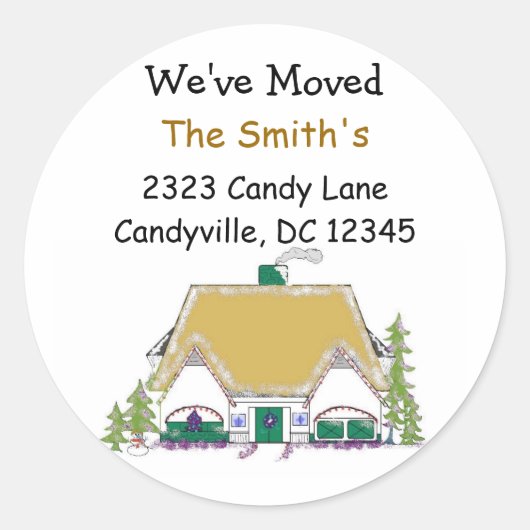 引っ越しました ラウンドシール (正面)