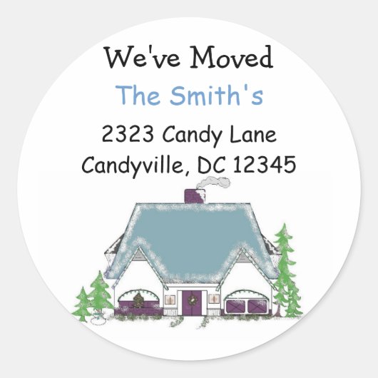 引っ越しました ラウンドシール (正面)