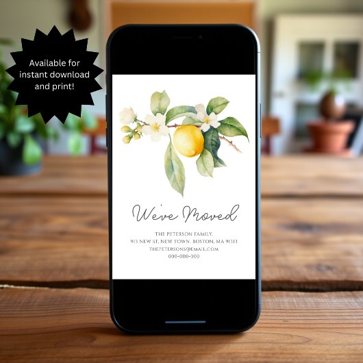 引っ越しました | レモンの花の新しいアドレス 案内状